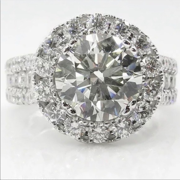 NEW 925 STERLING SILVER ROUND DIAMOND RING - Picture 2 of 7